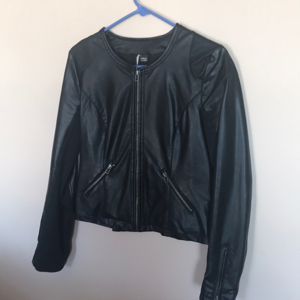 Black leather jacket